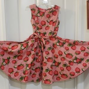 Retro 50s style, strawberry print dress